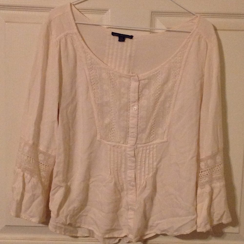 American eagle outfitters cream blouse